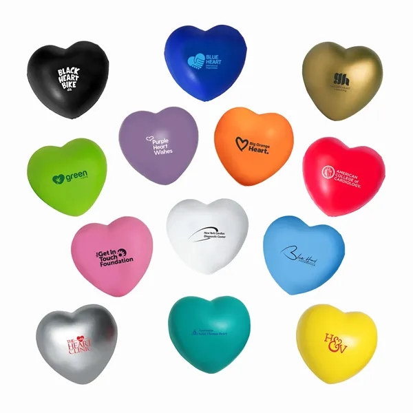 2.16" x 2.63" x 2.75" heart-shaped squeezable stress reliever.... from ASI 63549 Jornik Manufacturing Corp / Jornik