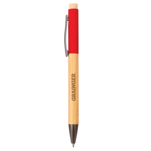 With striking contrast, this attractive ballpoint pen combines bamboo with an... from ASI 46755 Cosmo Promos