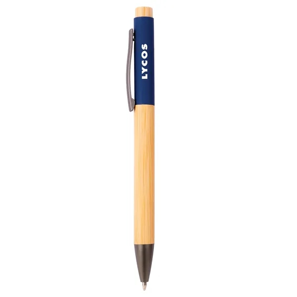 With striking contrast, this attractive ballpoint pen combines bamboo with an... from ASI 46755 Cosmo Promos