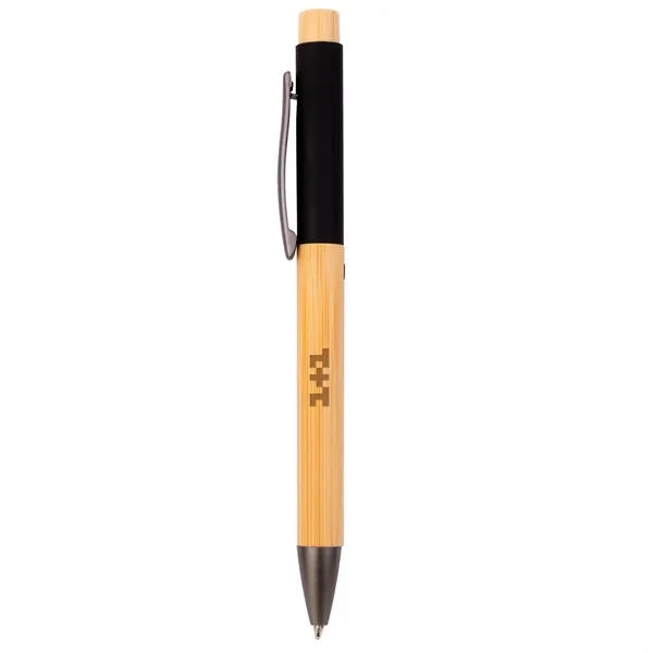 With striking contrast, this attractive ballpoint pen combines bamboo with an... from ASI 46755 Cosmo Promos