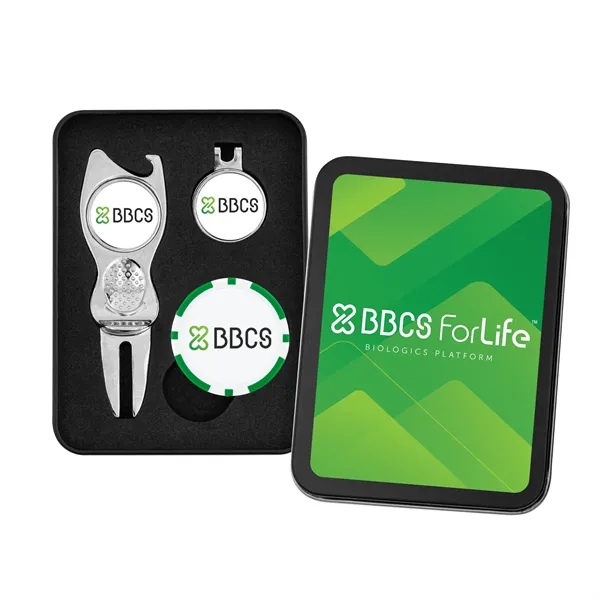 Contour golf gift set with divot tool, hat clip, ball markers... from ASI 52263 EMT
