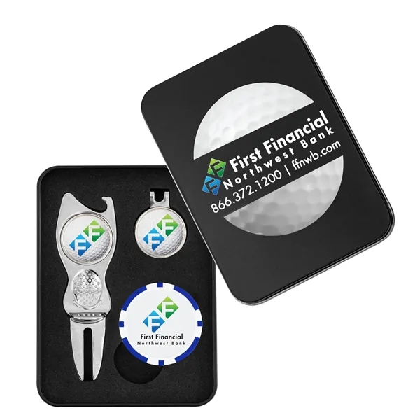 Contour golf gift set with divot tool, hat clip, ball markers... from ASI 52263 EMT