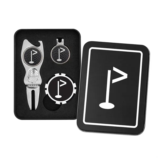 Contour golf gift set with divot tool, hat clip, ball markers... from ASI 52263 EMT