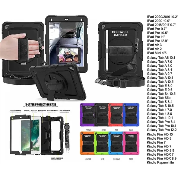 This iPad 10.9" Case with Hand Strap + Shoulder Strap is... from ASI 79909 Promotek / Promotek™