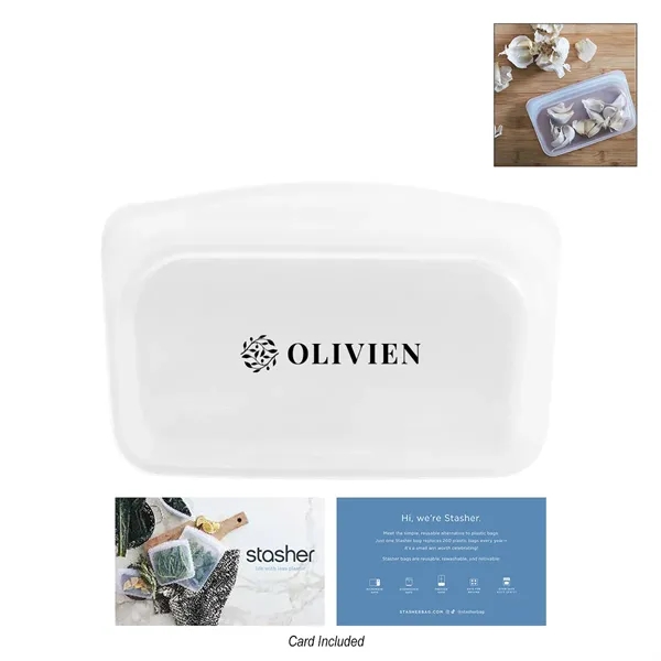 Reusable silicone snack bag with labeling.... from ASI 61125 Hit Promotional Products / Hit®