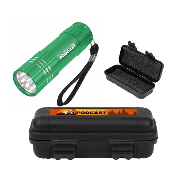 Aluminum LED flashlight with small hard case with foam.... from ASI 61125 Hit Promotional Products / Hit®