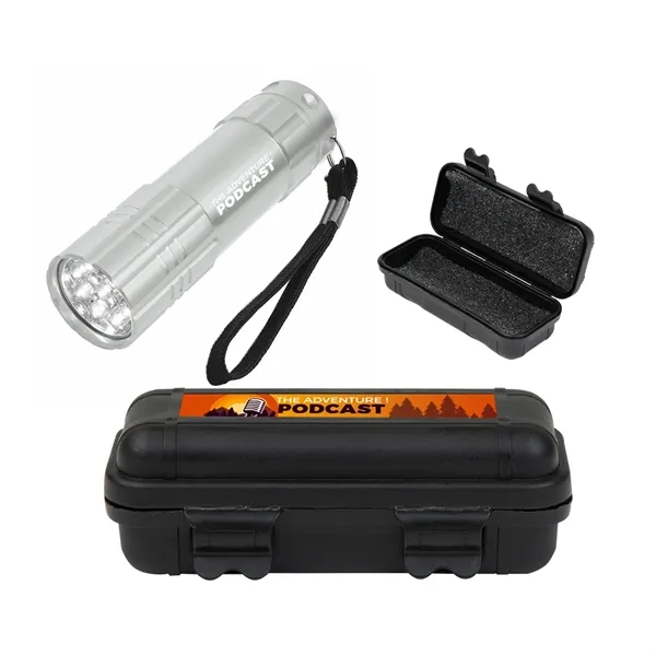 Aluminum LED flashlight with small hard case with foam.... from ASI 61125 Hit Promotional Products / Hit®