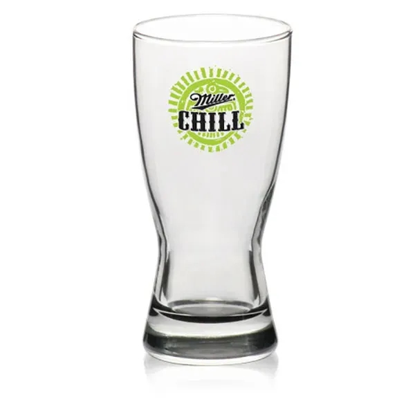 Clear hourglass pilsner beer glass with thick base and smooth rim,... from ASI 39552 BEL Promo