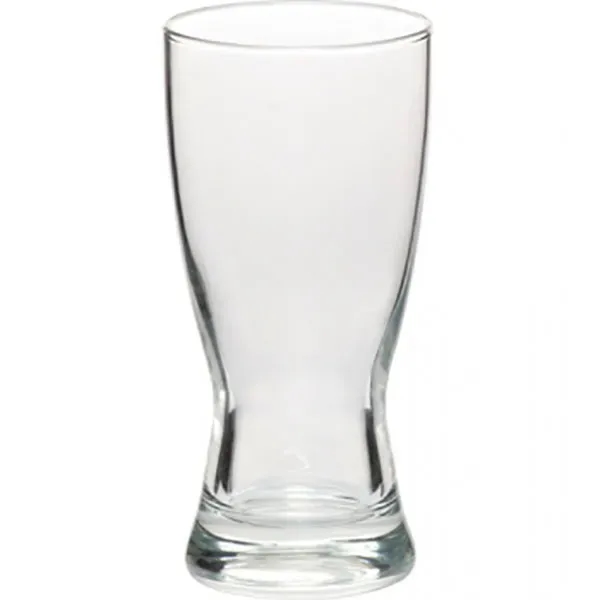 Clear hourglass pilsner beer glass with thick base and smooth rim,... from ASI 39552 BEL Promo