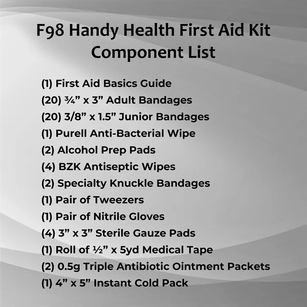First aid kit with a zippered case, bandages, gauze pads, ice... from ASI 84514 Safety Made