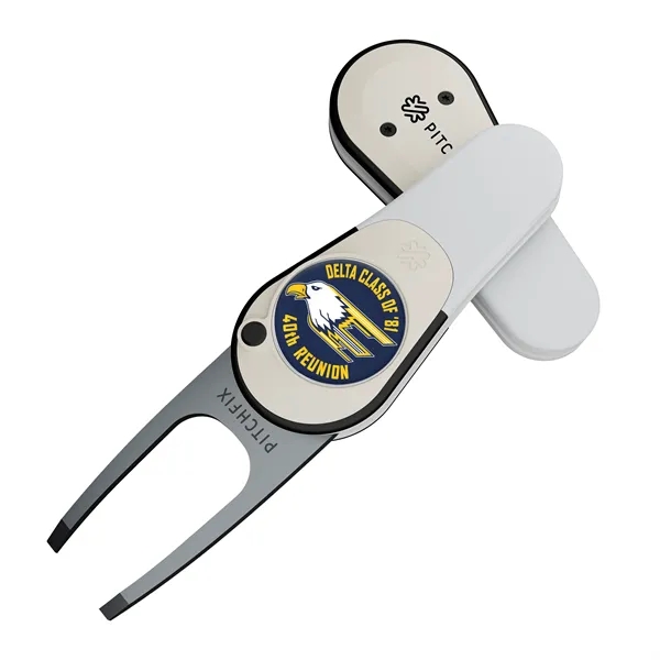 Divot repair tool with removable ball marker and poly dome imprint.... from ASI 52263 EMT