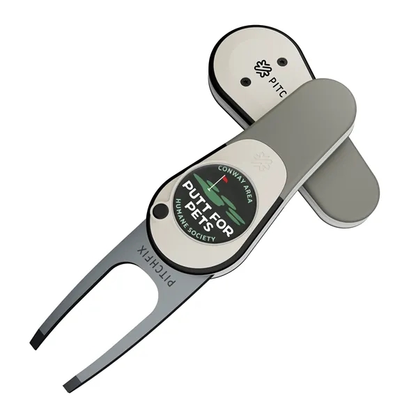 Divot repair tool with removable ball marker and poly dome imprint.... from ASI 52263 EMT