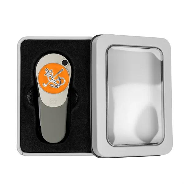 Golf divot repair tool with removable ball market in deluxe window... from ASI 52263 EMT
