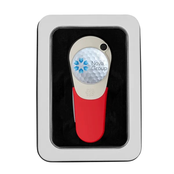 Golf divot repair tool with removable ball market in deluxe window... from ASI 52263 EMT