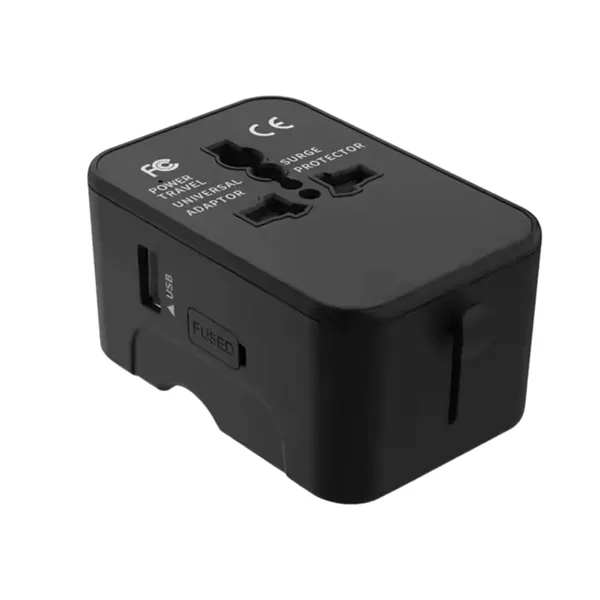 Dual Type C USB A universal travel adapter plus 1 color... from ASI 37218 Athena Promo (tm)