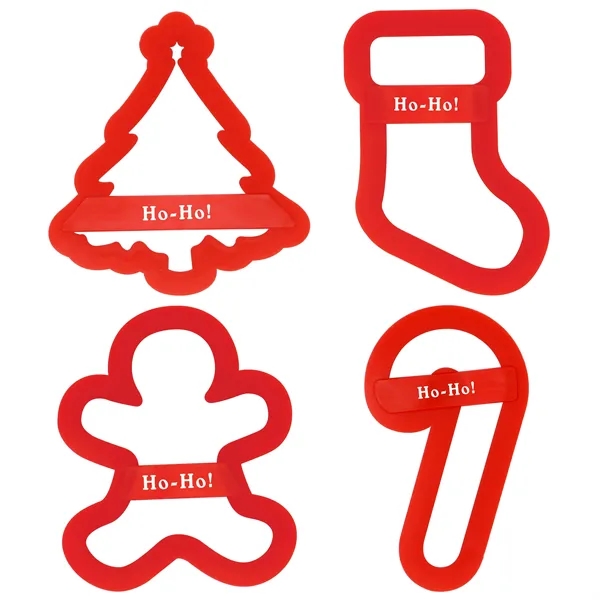 4" Holly-Jolly 4-piece plastic cookie cutter set.... from ASI 59683 Harco Enterprises LTD