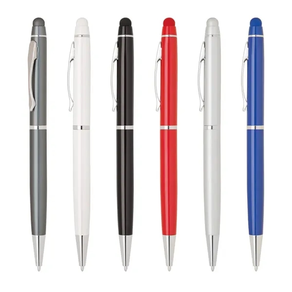 Metal Twist Pen with bold color barrel and stylus.... from ASI 31517 Admart Products / Admart Line