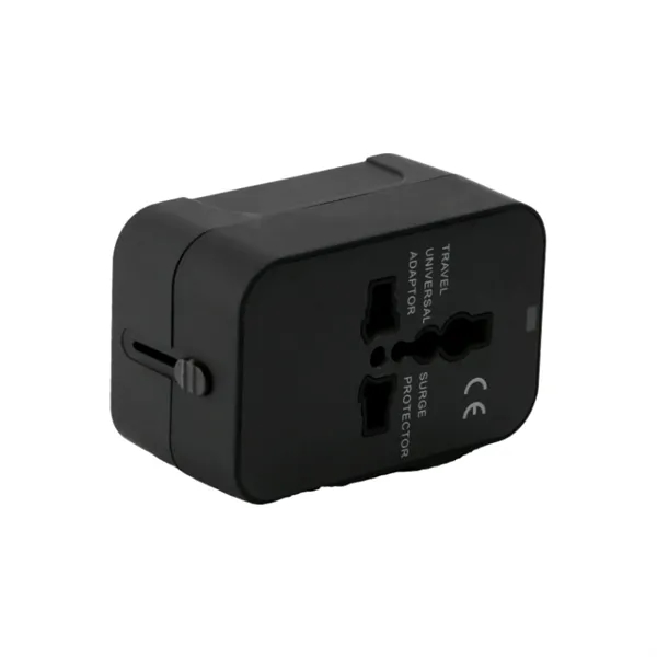 Dual port Type C USB A universal travel adapter plus 1... from ASI 37218 Athena Promo (tm)
