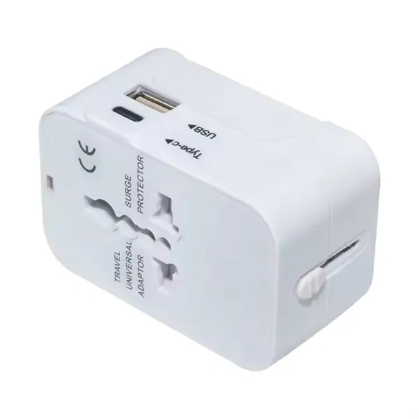 Dual port Type C USB A universal travel adapter plus 1... from ASI 37218 Athena Promo (tm)