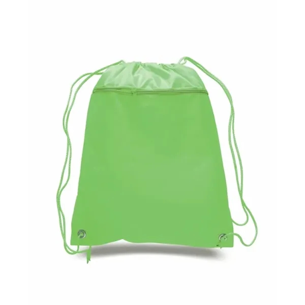 Durable polyester drawstring backpack with cinch top and zippered front pocket.... from ASI 72657 Active Life Promo / Apres Ski Active Life