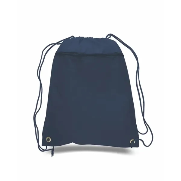 Durable polyester drawstring backpack with cinch top and zippered front pocket.... from ASI 72657 Active Life Promo / Apres Ski Active Life