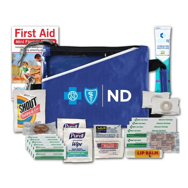 Tradeshow kit with device wipes, bandages, Advil, hand sanitizer, and more.... from ASI 84514 Safety Made