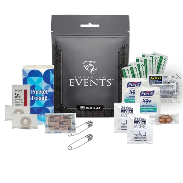 Wedding survival kit with hangover relief tools, bandage, tissues, safety pins,... from ASI 84514 Safety Made