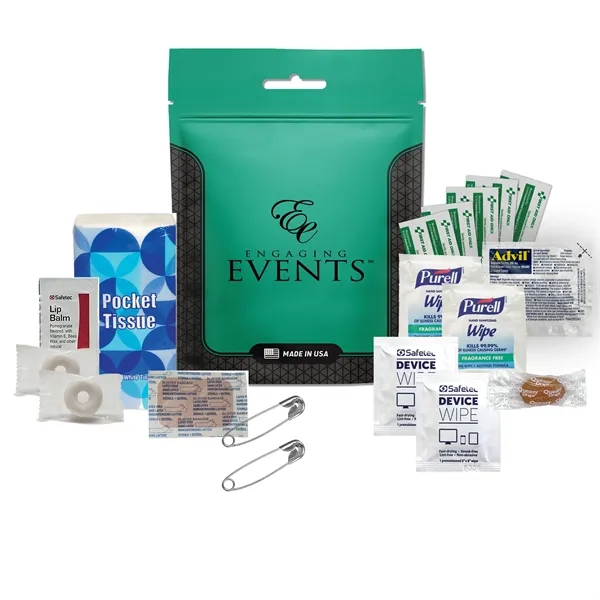 Wedding survival kit with hangover relief tools, bandage, tissues, safety pins,... from ASI 84514 Safety Made