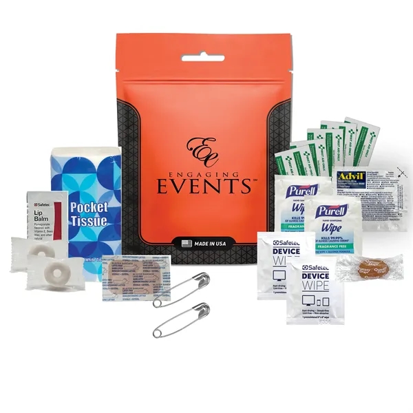 Wedding survival kit with hangover relief tools, bandage, tissues, safety pins,... from ASI 84514 Safety Made