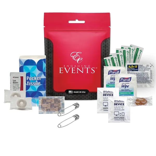 Wedding survival kit with hangover relief tools, bandage, tissues, safety pins,... from ASI 84514 Safety Made