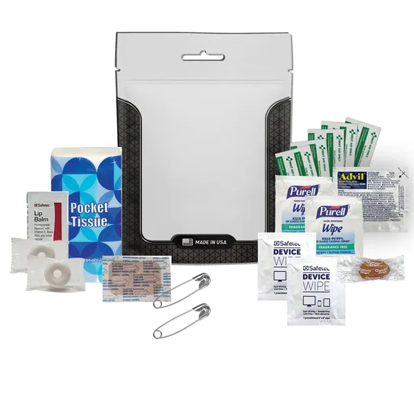 Wedding survival kit with hangover relief tools, bandage, tissues, safety pins,... from ASI 84514 Safety Made