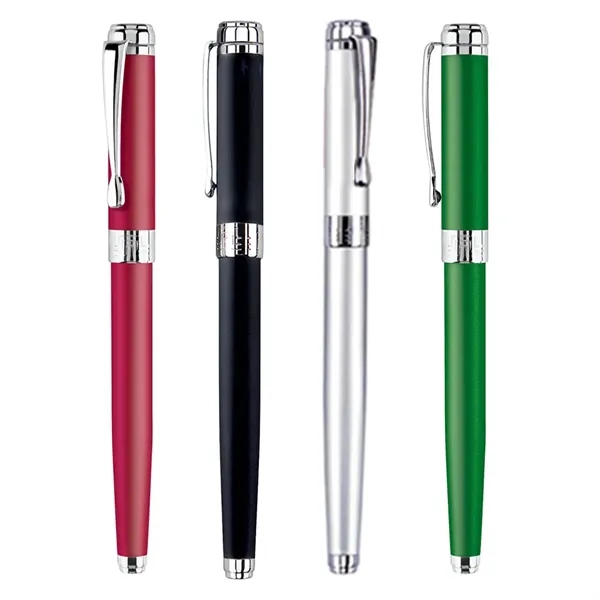 The cap-off roller ball pen with matte coated finish and polished... from ASI 31517 Admart Products / Admart Line
