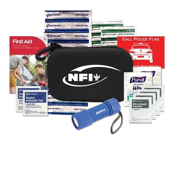 Bronze automotive kit with first aid supplies and car essentials like... from ASI 80882 Ready 4 Kits / Ready 4 Kits