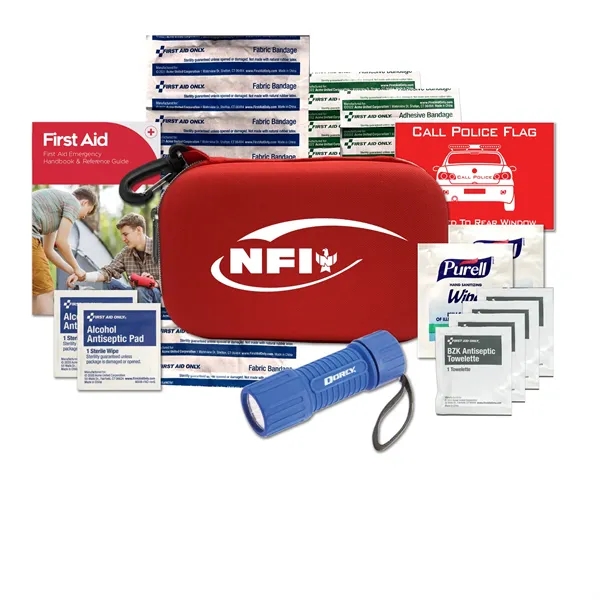 Bronze automotive kit with first aid supplies and car essentials like... from ASI 80882 Ready 4 Kits / Ready 4 Kits