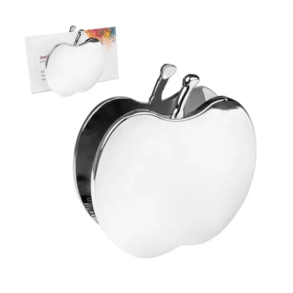 Miniature metal apple shaped desktop business card memo holder.... from ASI 31517 Admart Products / Admart Line