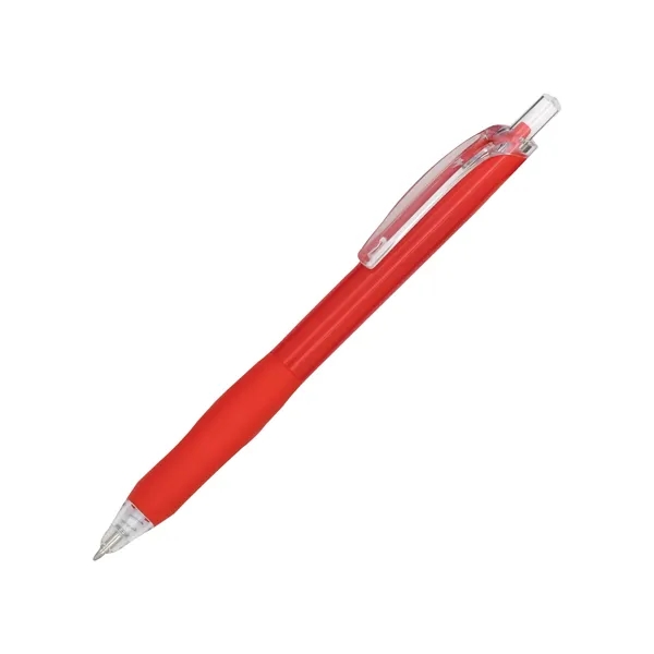 Plastic, retractable, rubber grip, click action, medium ballpoint pen with blue... from ASI 44368 ZZ DROPPED -Cedar Crest Manufacturing / Cedar Crest