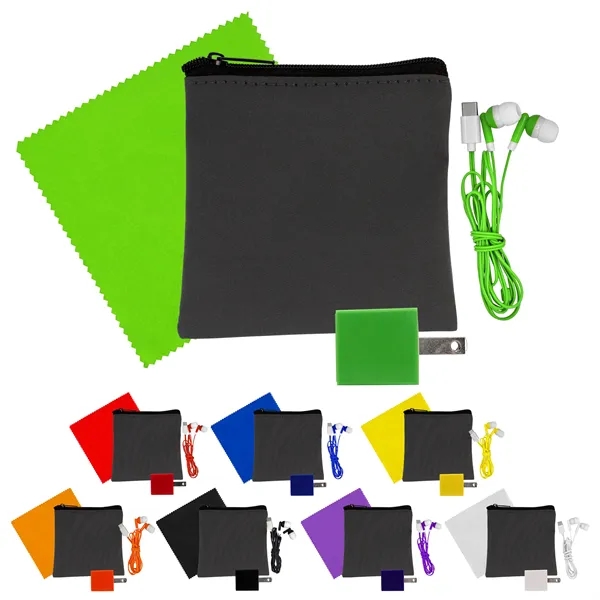 Exec Wall, Cloth & Type C Earbud Set... from ASI 30208 A P Specialties / AP Specialties