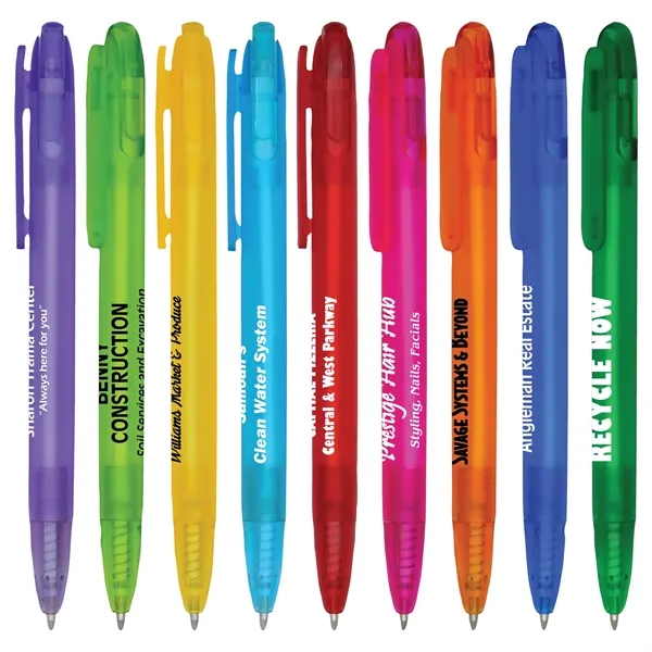 Plastic, retractable, Click action, medium ballpoint black ink, Made from recycled... from ASI 44368 ZZ DROPPED -Cedar Crest Manufacturing / Cedar Crest