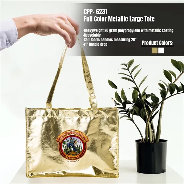 Full Color Metallic Large Tote... from ASI 30208 A P Specialties / AP Specialties