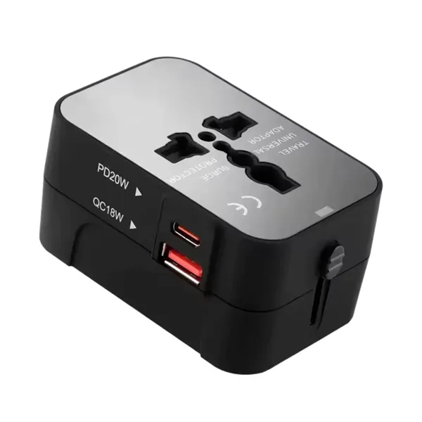 Type C USB A universal fast charge adapter - QC18W +... from ASI 37218 Athena Promo (tm)