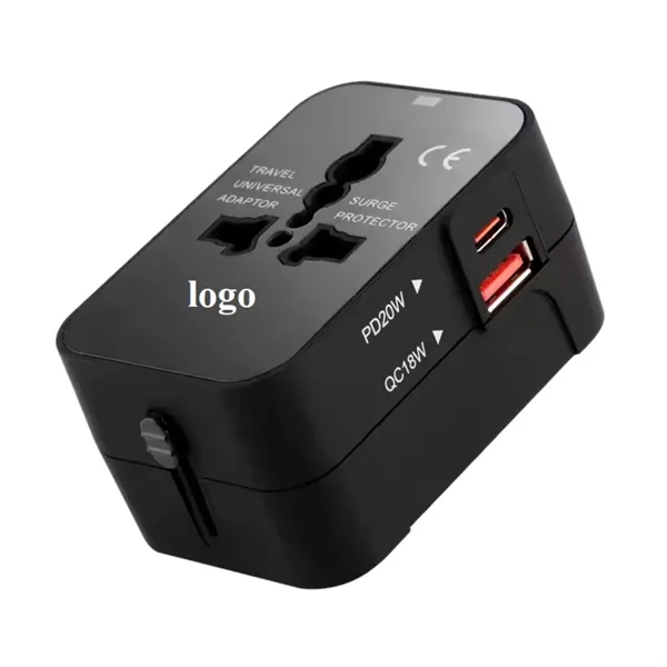 Type C USB A universal fast charge adapter - QC18W +... from ASI 37218 Athena Promo (tm)