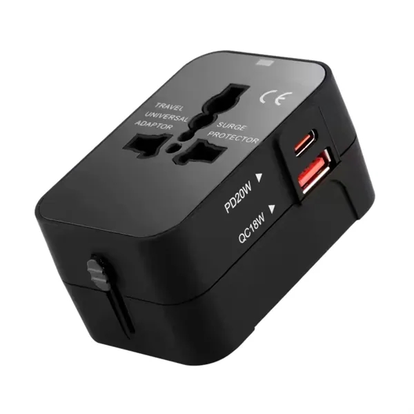 Type C USB A universal fast charge adapter - QC18W +... from ASI 37218 Athena Promo (tm)