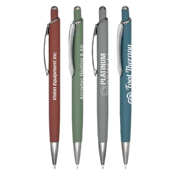 Plunger action, metal ballpoint pen, matte colored barrel, Gun Metal Trim... from ASI 44368 ZZ DROPPED -Cedar Crest Manufacturing