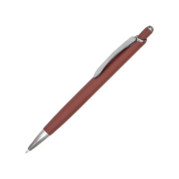 Plunger action, metal ballpoint pen, matte colored barrel, Gun Metal Trim... from ASI 44368 ZZ DROPPED -Cedar Crest Manufacturing
