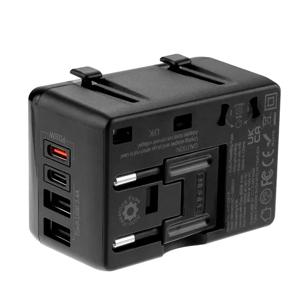 2 USB A 2 Type C PD20W universal travel adapter plus... from ASI 37218 Athena Promo (tm)