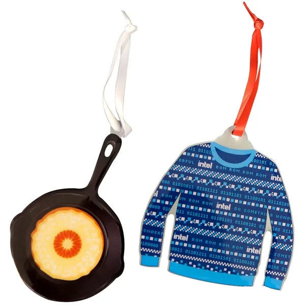 Custom profile stainless steel ornaments with a full color offset print... from ASI 61966 HPG / BCG Creations HPG Gold