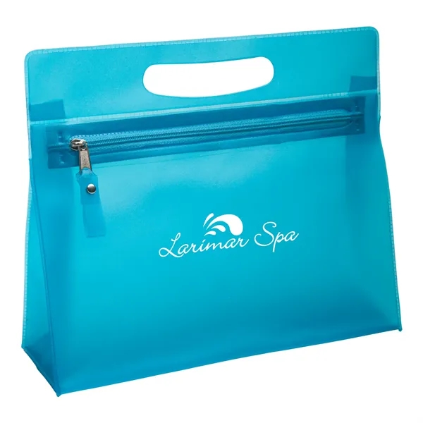 Vanity makeup cosmetic bag made from colorful transparent PVC material.... from ASI 52840 Evans Manufacturing