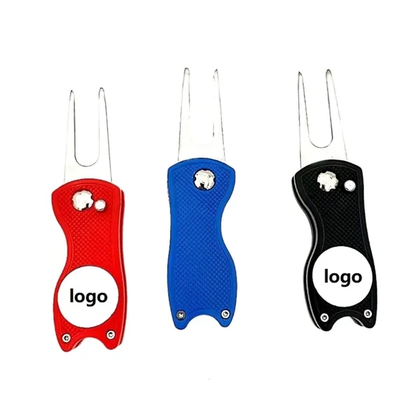 Foldable pitchfork golf divot repair tool plus epoxy dome on 1... from ASI 37218 Athena Promo (tm)