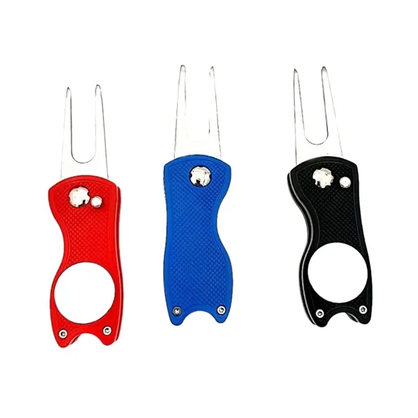 Foldable pitchfork golf divot repair tool plus epoxy dome on 1... from ASI 37218 Athena Promo (tm)