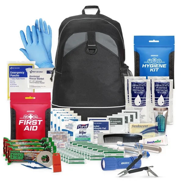 Emergency Prep  kit with an emergency rain poncho, survival blanket,... from ASI 80882 Ready 4 Kits / Ready 4 Kits